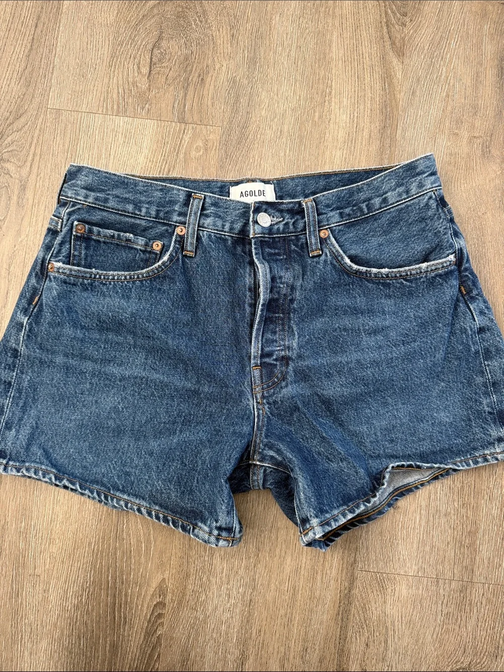 Agolde Parker Long Denim Jean Shorts